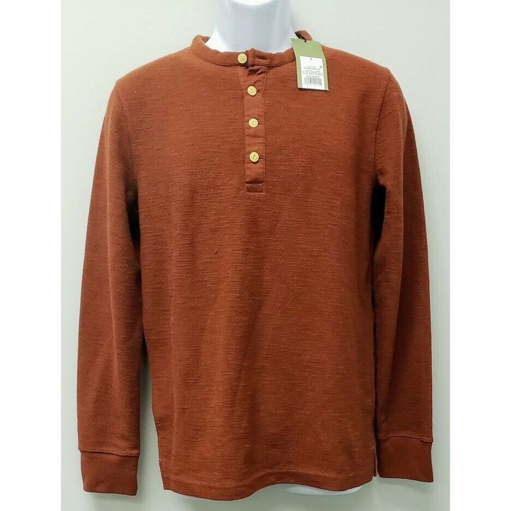 Goodfellow Long Sleeve Rosewood Henley Size Small